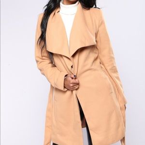 Camel trench coat jacket